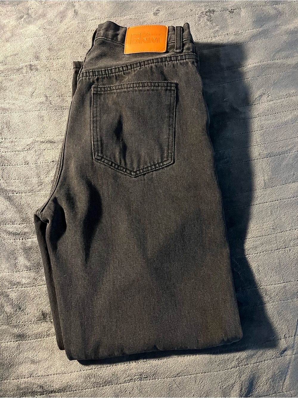 Princess Polly Black Slim Women’s Jeans with Leather Patch